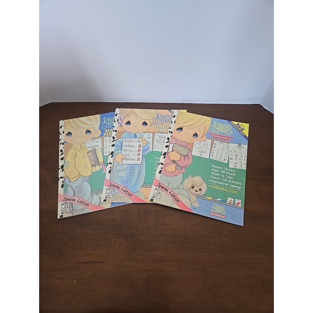 Precious Moments Christian Homeschool Workbooks Lot of 3 Pre-K Phonics